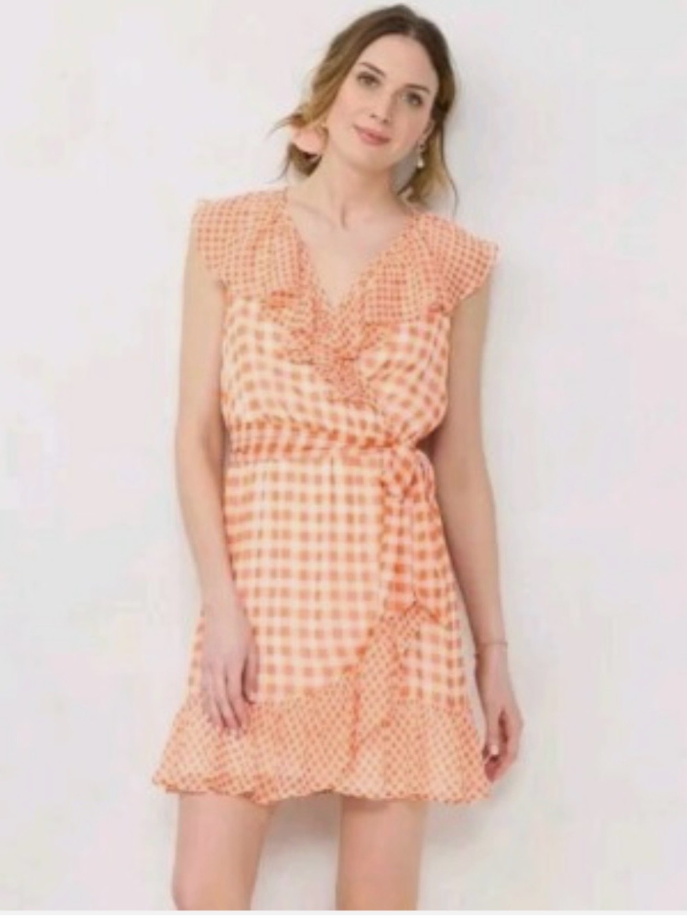 LAUREN CONRAD faux wrap gingham dress-medium NWT(read description)